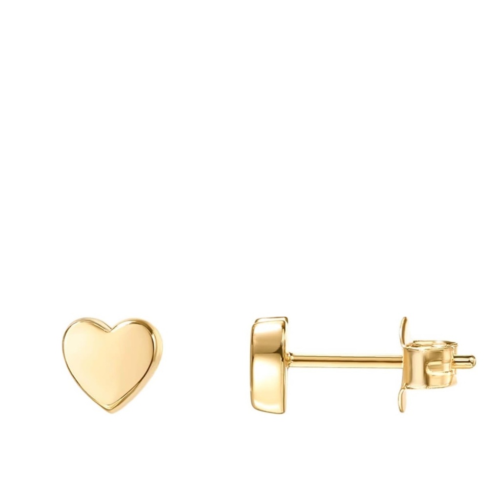 New Liv Oliver 18k Gold Plated Heart Stud Earrings - Picture 2 of 2
